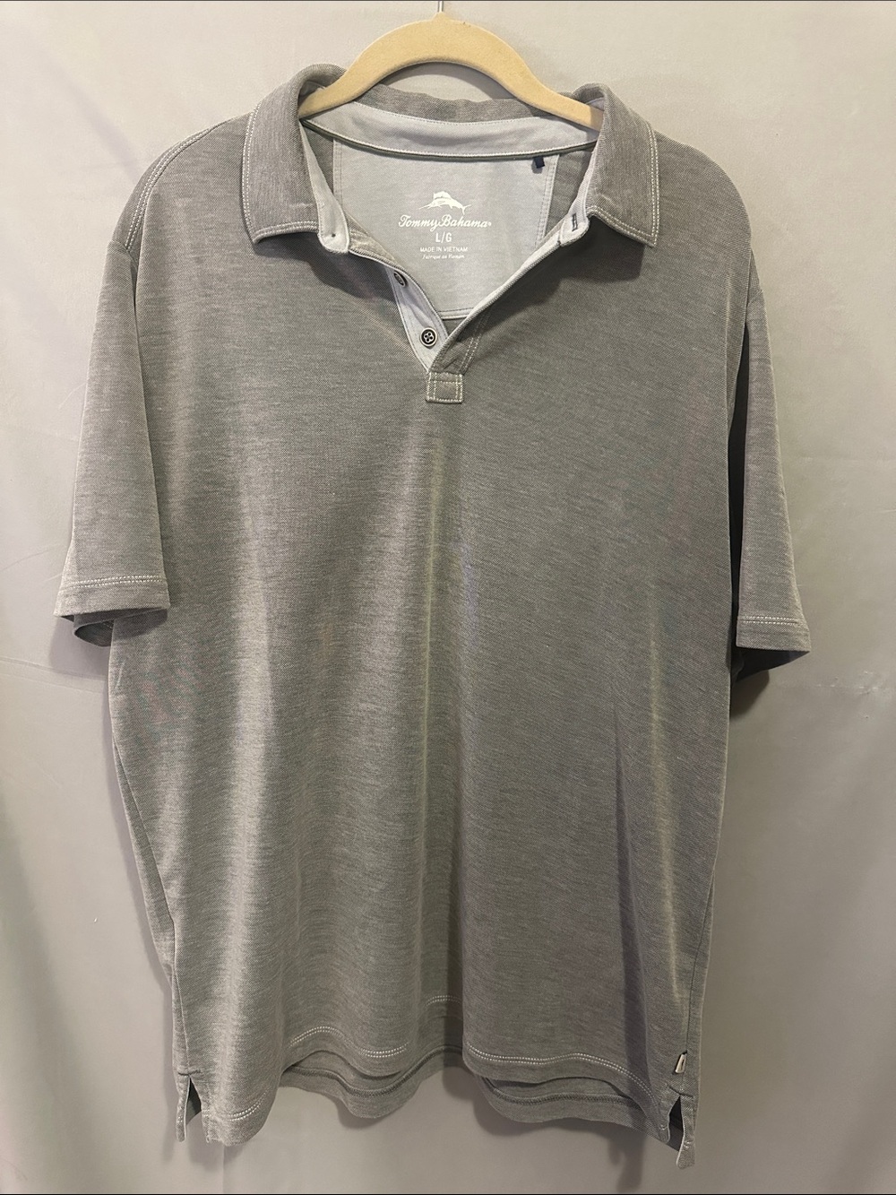 Tommy Bahama Men's Washed Gray Polo